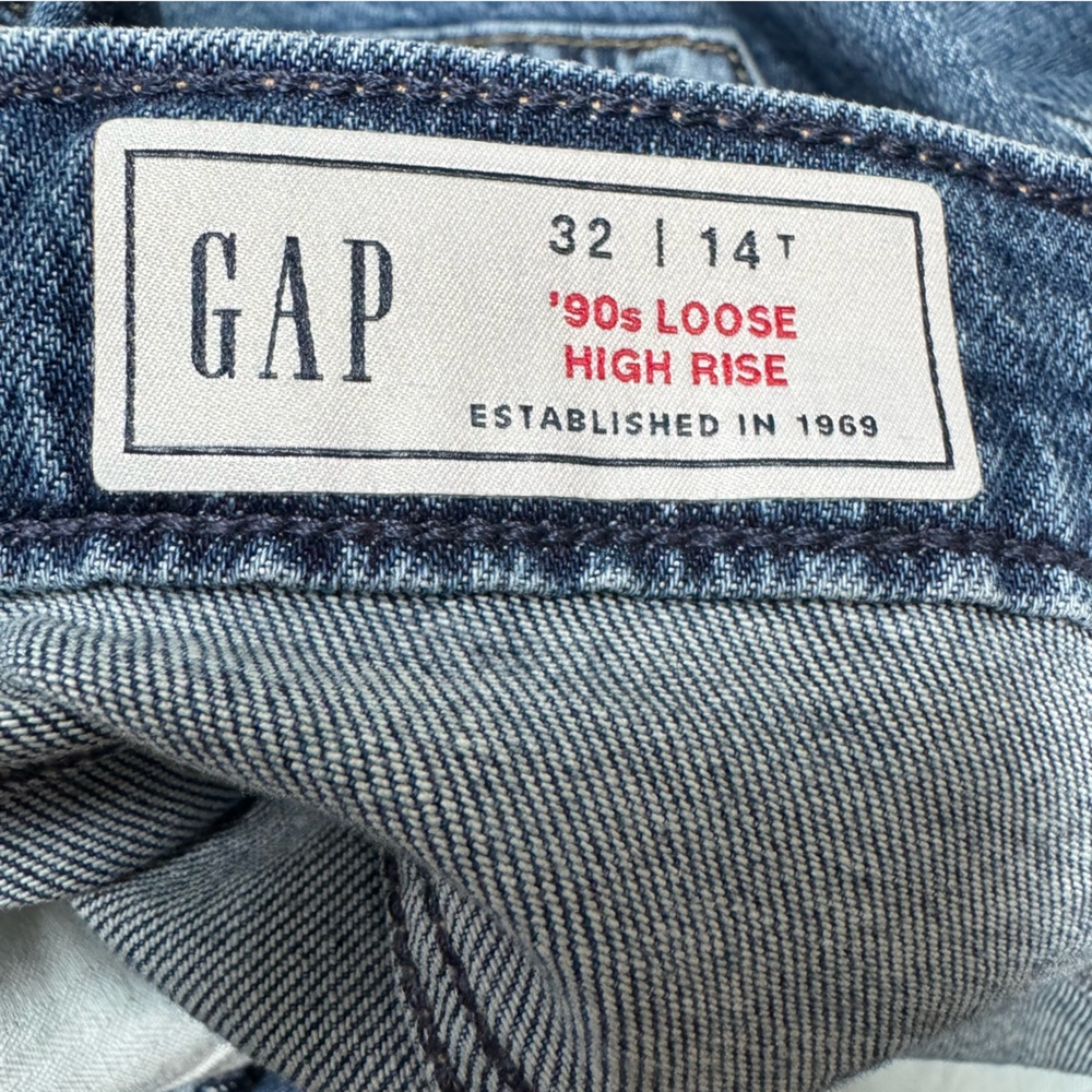 GAP 90s Loose High Rise Jeans 32 14 Tall - Picture 10 of 12